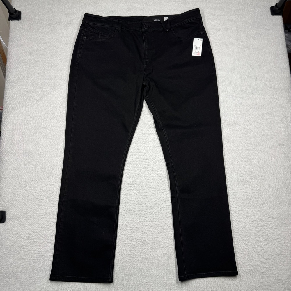 NWT Volcom Solver Modern Straight Asphalt Black‎ Denim Jeans Pants Men's 40x32